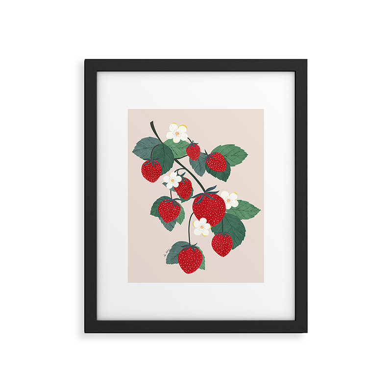 Strawberries and leaves Framed Art Print Gallery Image 5