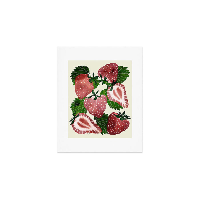 strawberry watercolor Art Print Gallery Image 1