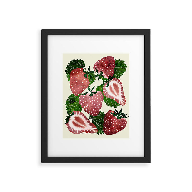 strawberry watercolor Framed Art Print Gallery Image 5