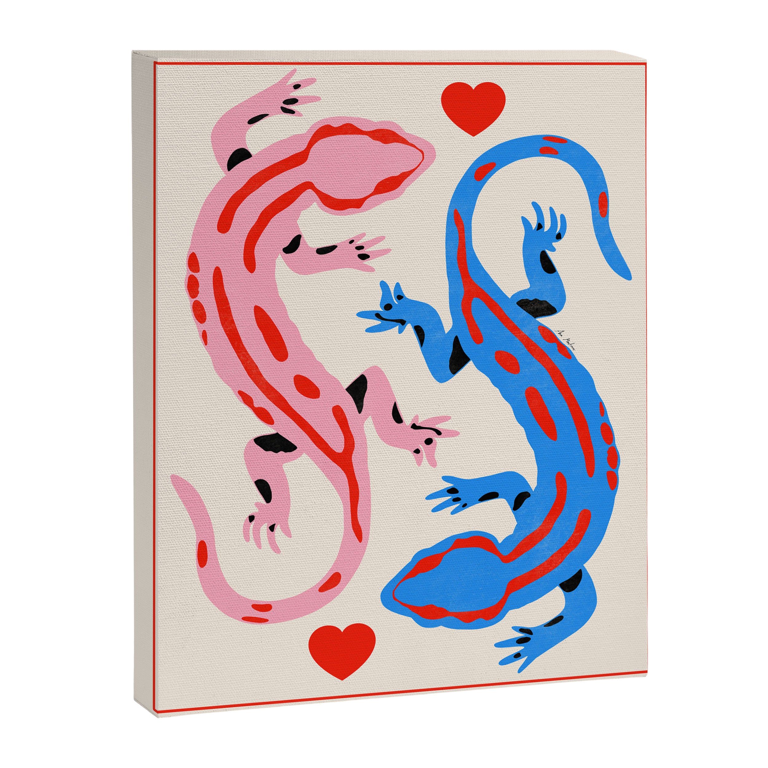 The lovers - salamanders Canvas Print Gallery Image 6