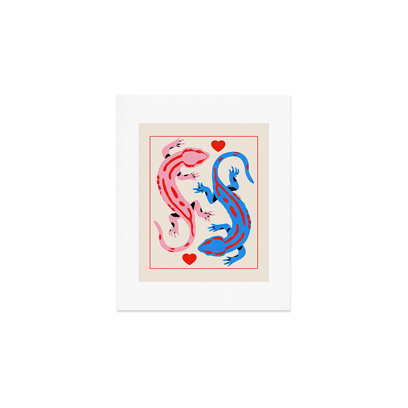 The lovers - salamanders Art Print Gallery Image 1