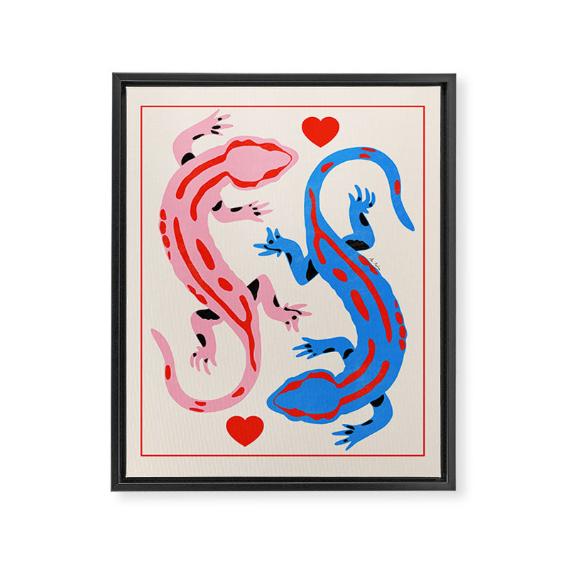 The lovers - salamanders Framed Canvas Print Gallery Image 6