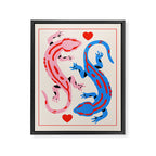 The lovers - salamanders Framed Canvas Print Gallery Image 6