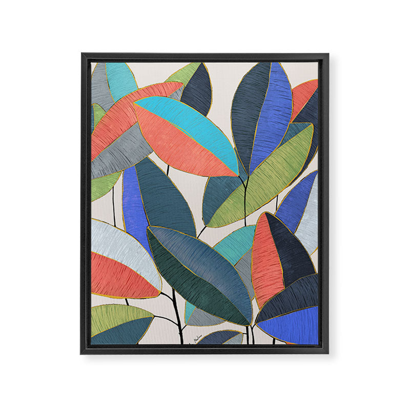 Tropical Ficus leaves #botanic Framed Canvas Print Gallery Image 6