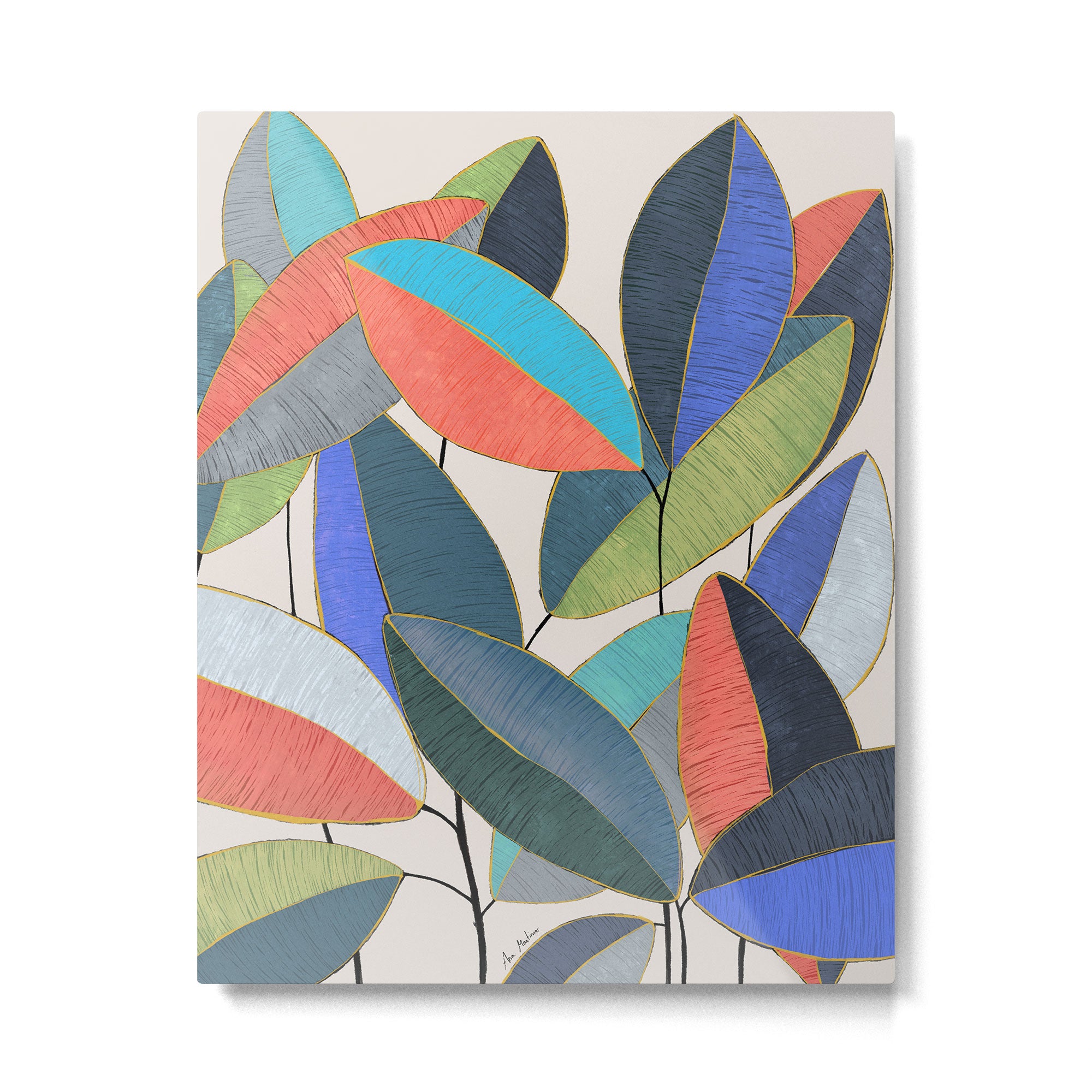 Tropical Ficus leaves #botanic Metal Print Gallery Image 4