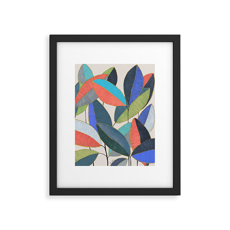 Tropical Ficus leaves #botanic Framed Art Print Gallery Image 5