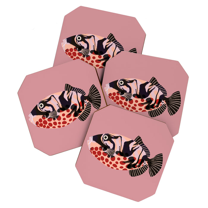 Tropical Fish with Red Polka Dots Coaster Gallery Image 1