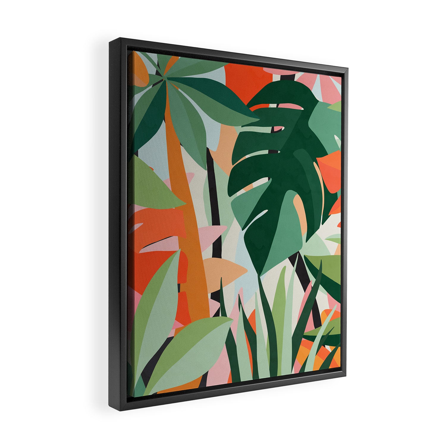 Tropical leaves in the jungle Framed Canvas Print Gallery Image 2