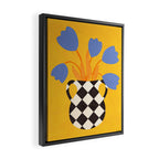 Tulips and vase of squares and diamonds Framed Canvas Print Gallery Image 2