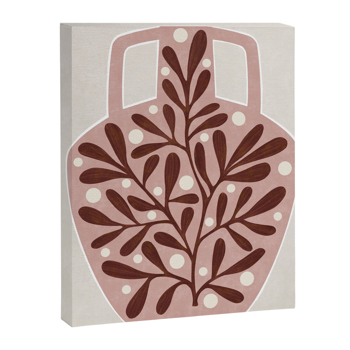Vase and leaves Canvas Print Gallery Image 1