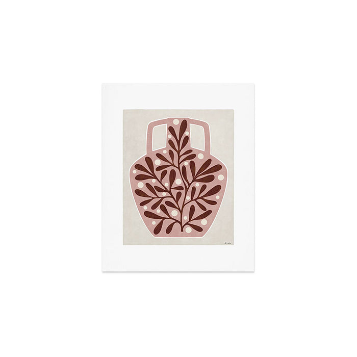 Vase and leaves Art Print Gallery Image 1