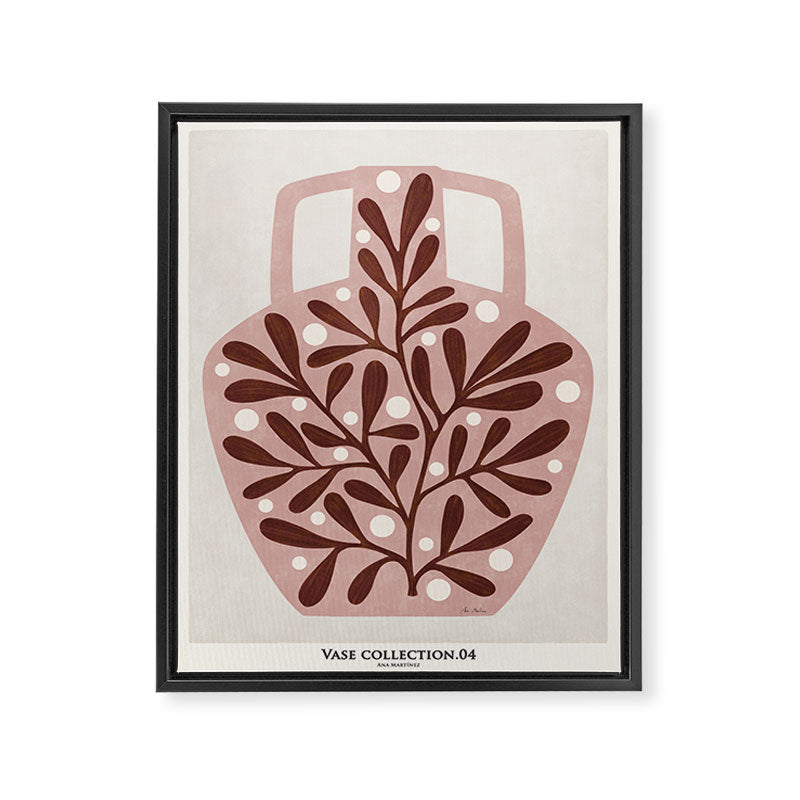 Vase and leaves collection Framed Canvas Print Gallery Image 6