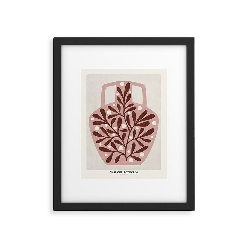 Vase and leaves collection Framed Art Print Gallery Image 5