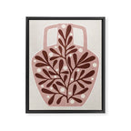 Vase and leaves Framed Canvas Print Gallery Image 6
