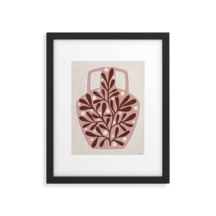 Vase and leaves Framed Art Print Gallery Image 1