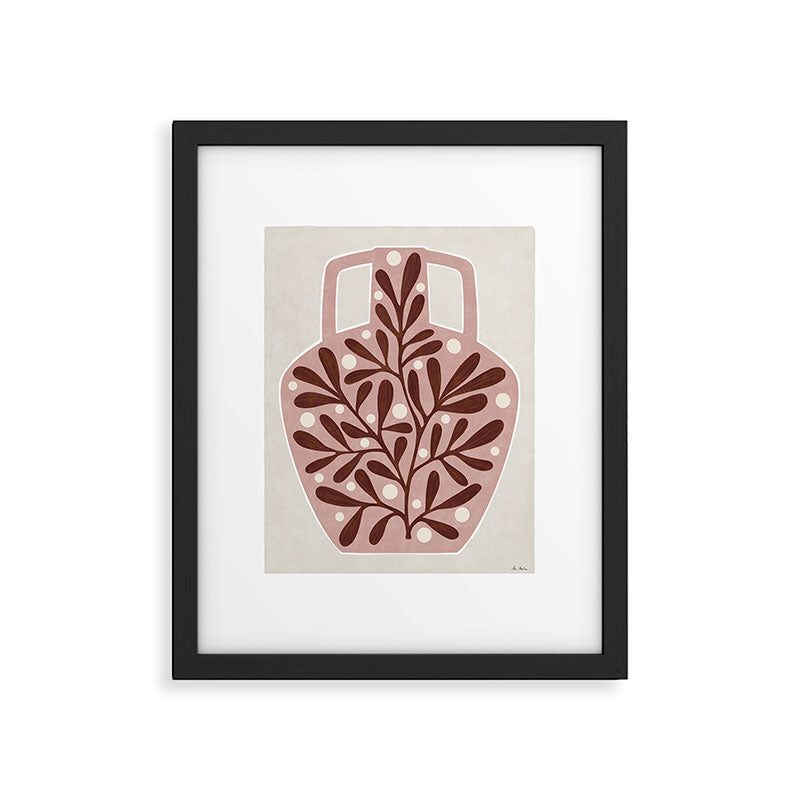 Vase and leaves Framed Art Print Gallery Image 4