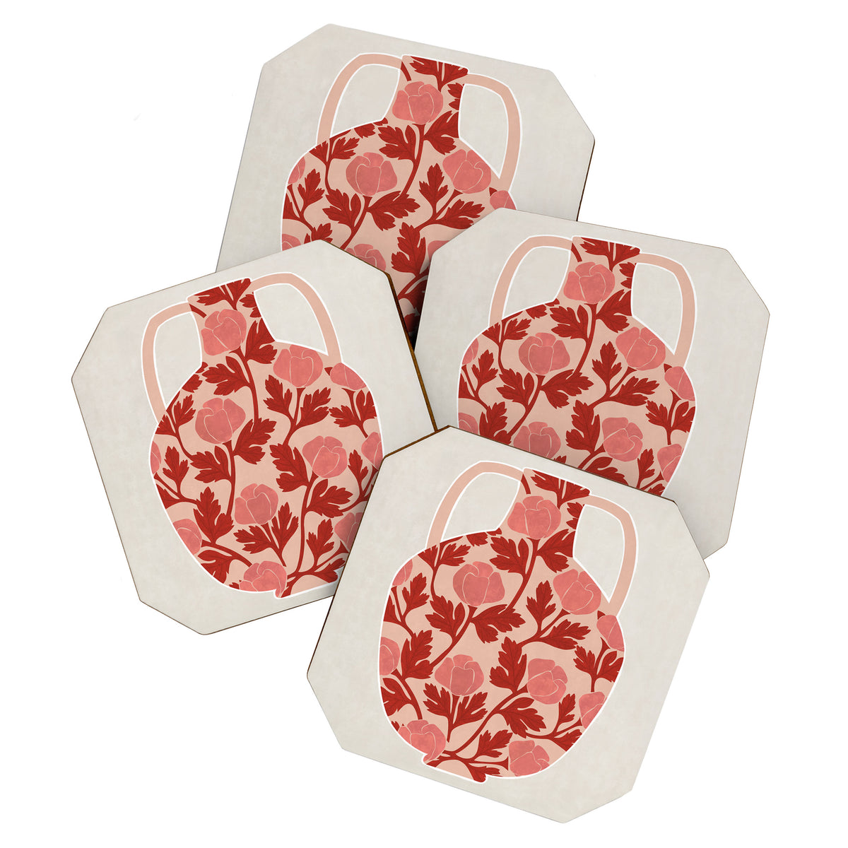 Vase and roses Coaster Gallery Image 1