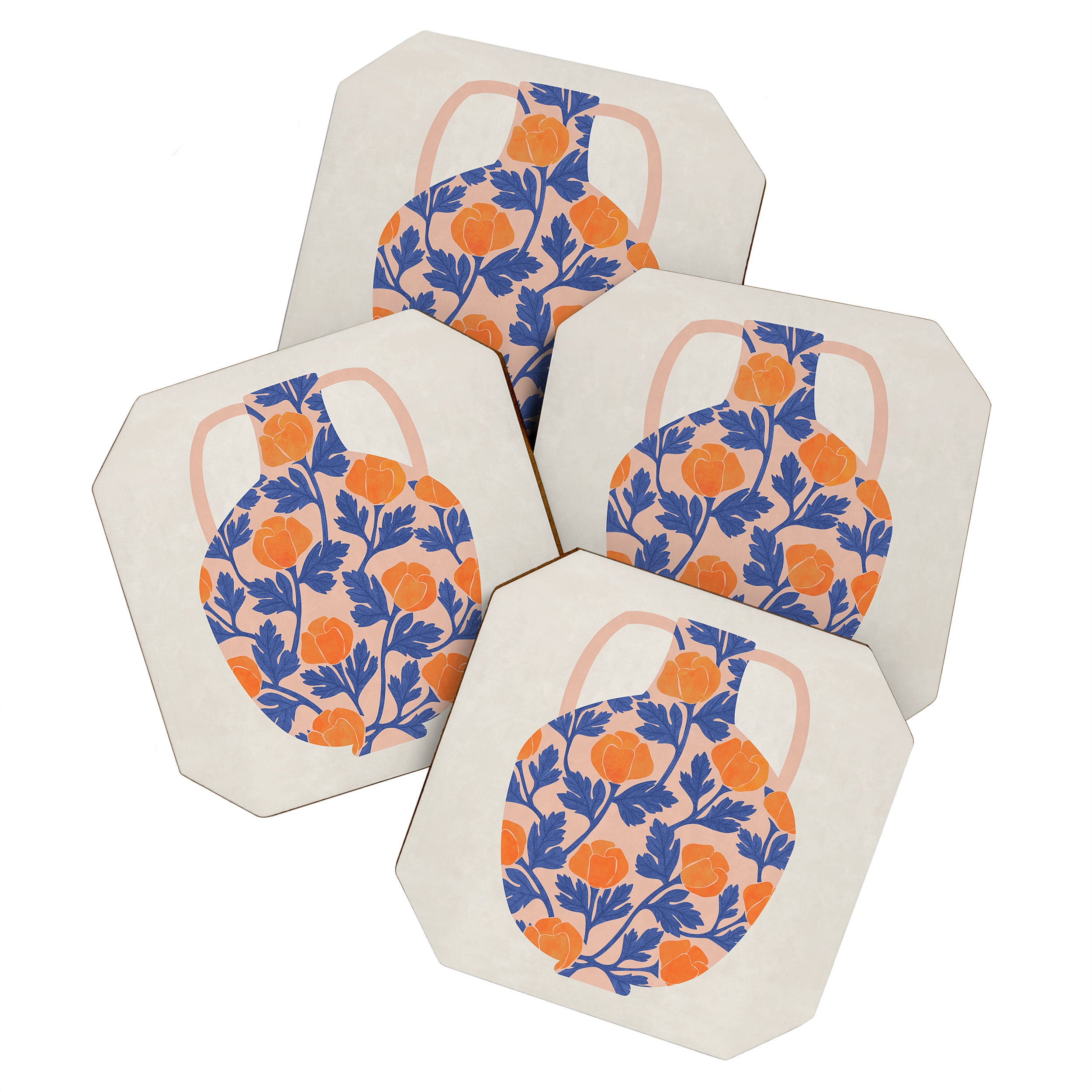 Vase and roses collection Coaster Gallery Image 1