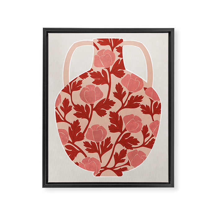 Vase and roses Framed Canvas Print Gallery Image 1