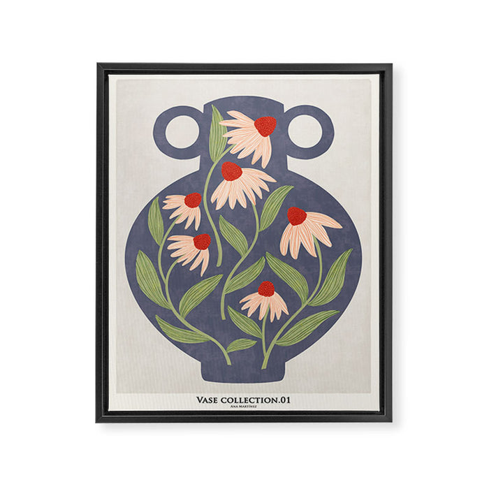 Vase of daisies Collection Framed Canvas Print Gallery Image 1