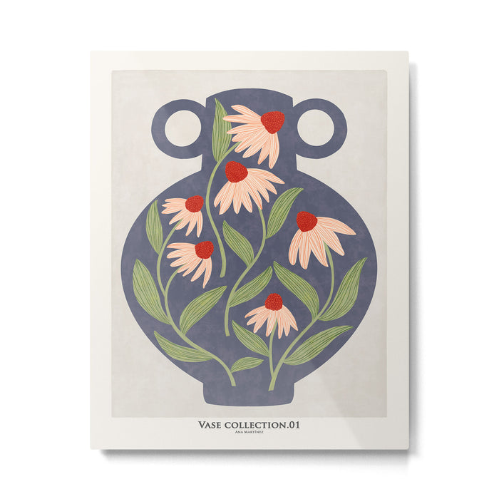 Vase of daisies Collection Metal Print Gallery Image 1
