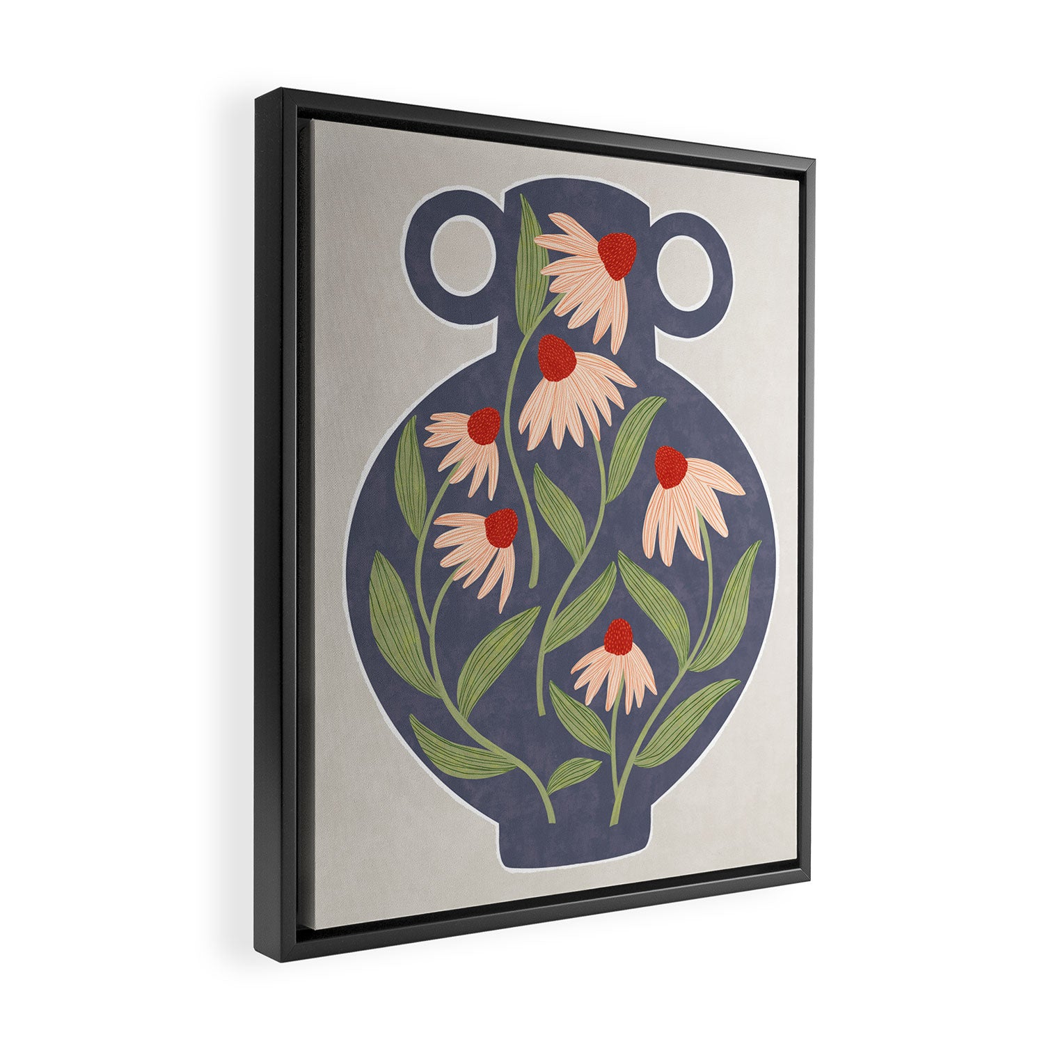 Vase of daisies Framed Canvas Print Gallery Image 2