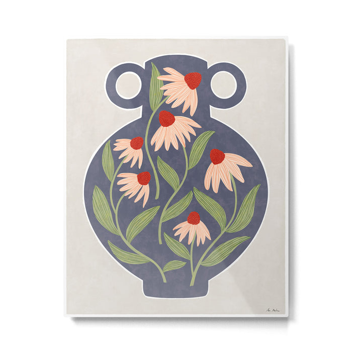 Vase of daisies Metal Print Gallery Image 1