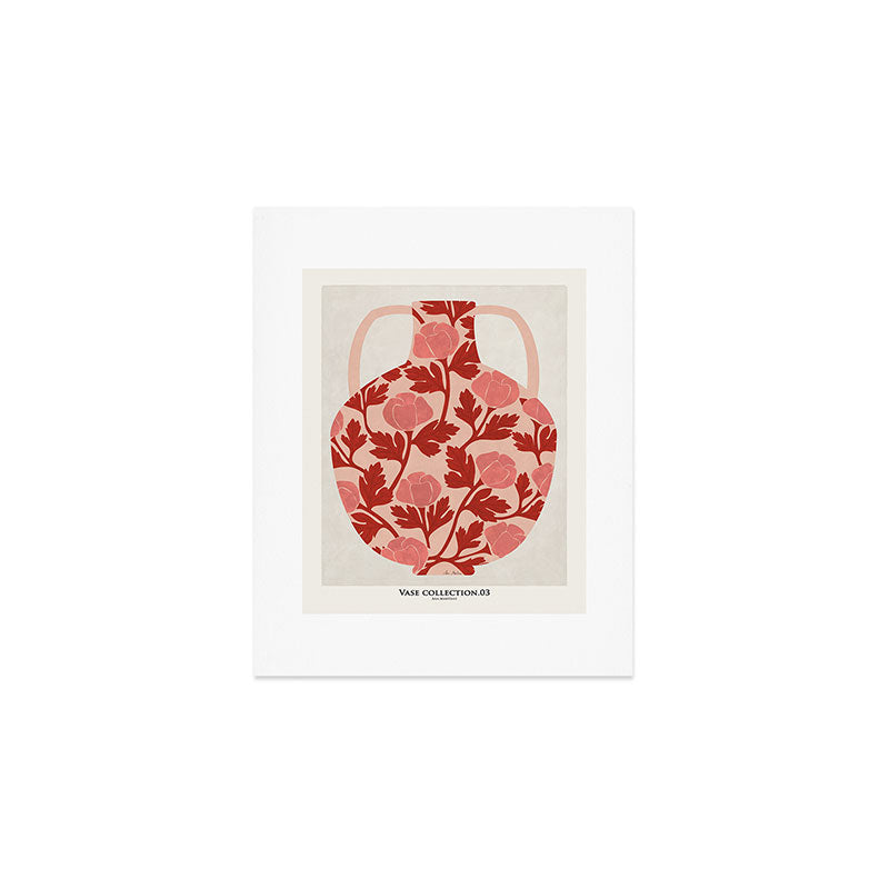 Vase of red roses collection Art Print Gallery Image 1