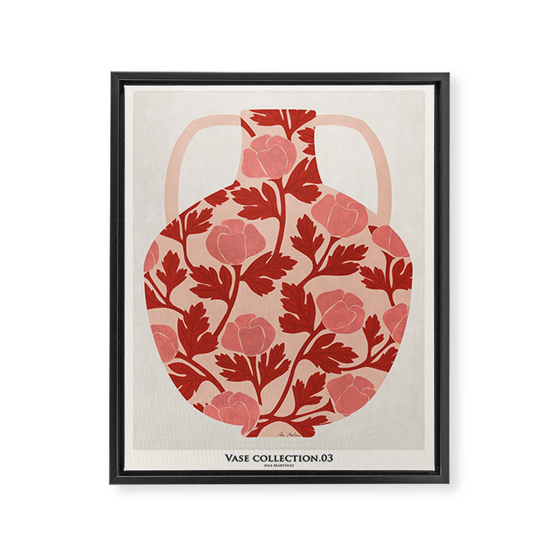 Vase of red roses collection Framed Canvas Print Gallery Image 6