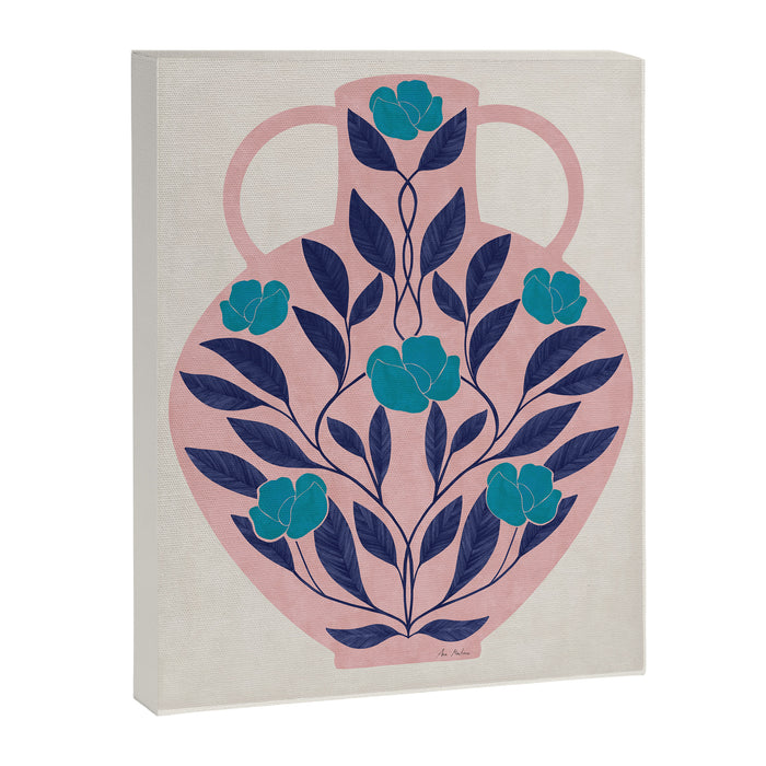 Vase with blue roses collection Canvas Print Gallery Image 1