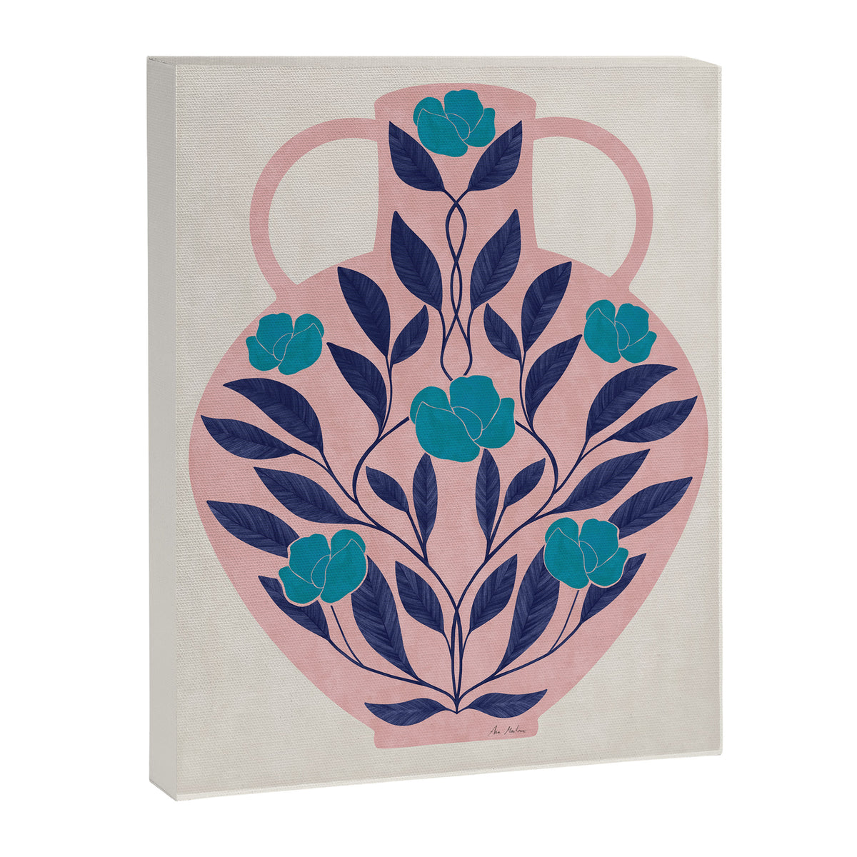 Vase with blue roses collection Canvas Print Gallery Image 6