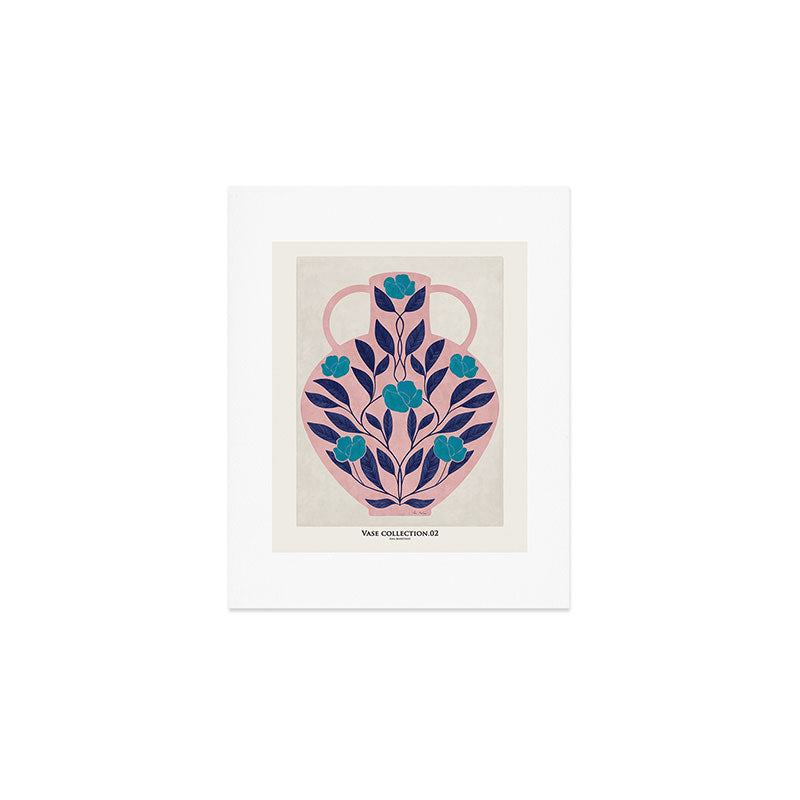 Vase with blue roses collection Art Print Gallery Image 1