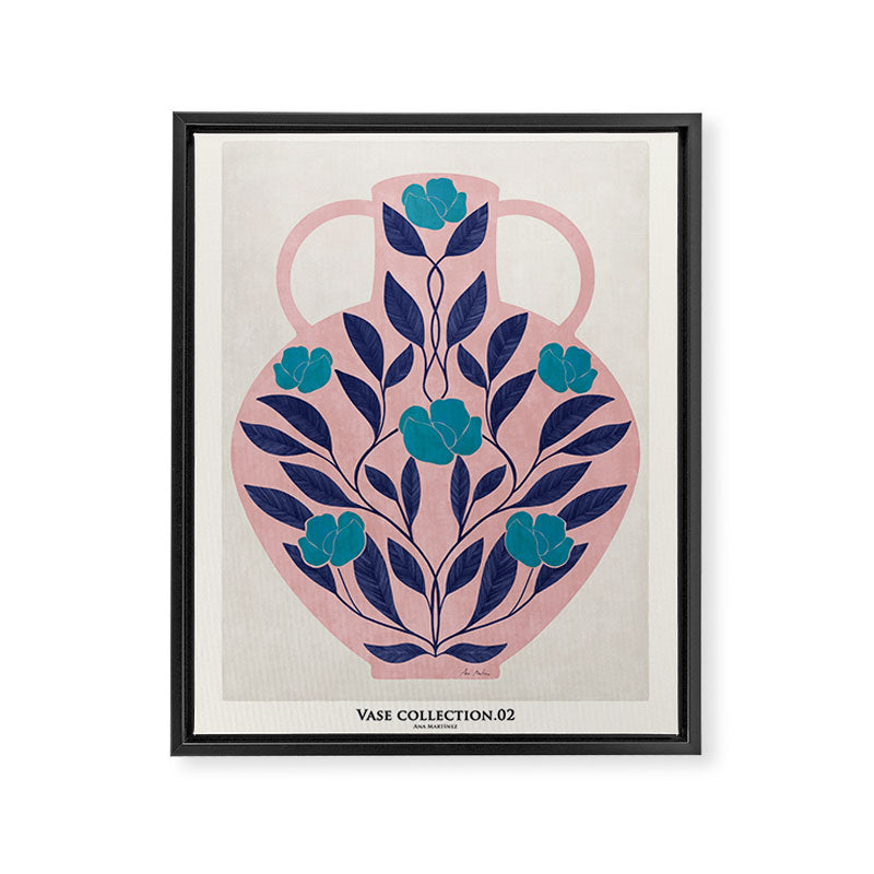 Vase with blue roses collection Framed Canvas Print Gallery Image 6