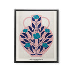 Vase with blue roses collection Framed Canvas Print Gallery Image 6