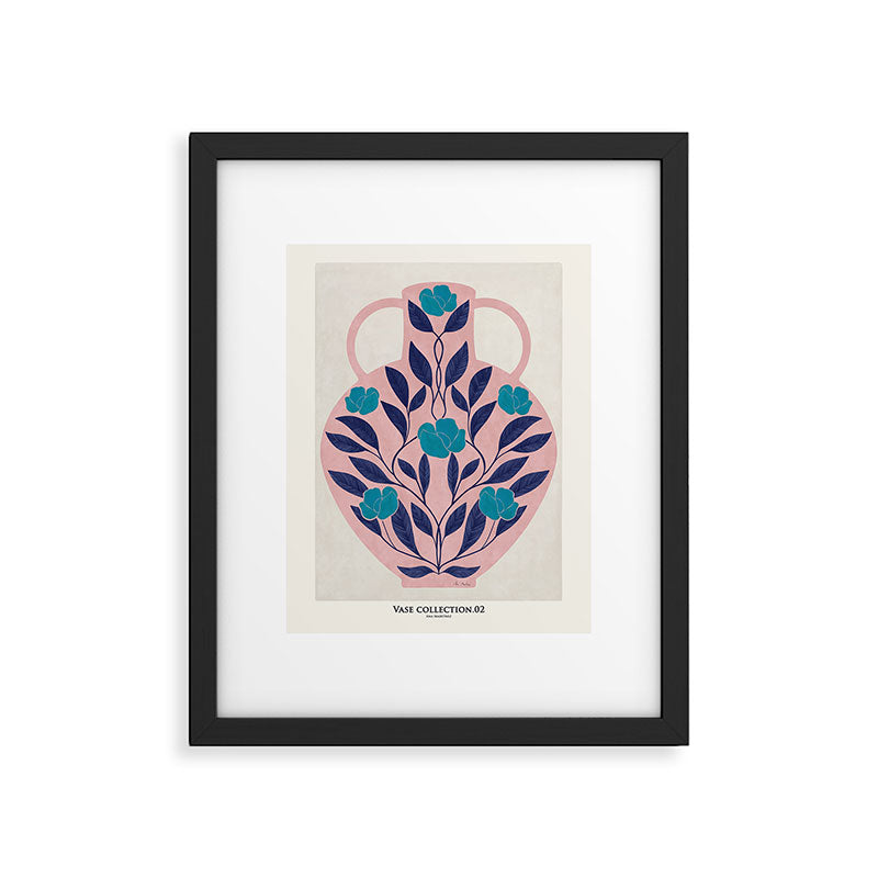 Vase with blue roses collection Framed Art Print Gallery Image 5