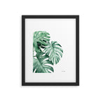 Watercolor monstera leaves Framed Art Print Gallery Image 5