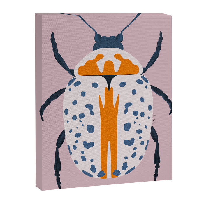 White and blue beetle Canvas Print Gallery Image 1
