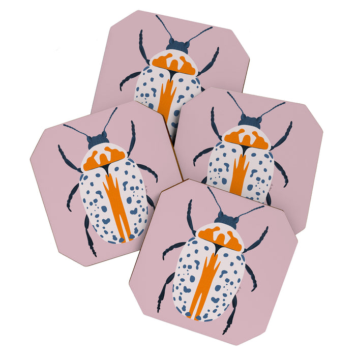 White and blue beetle Coaster Gallery Image 1