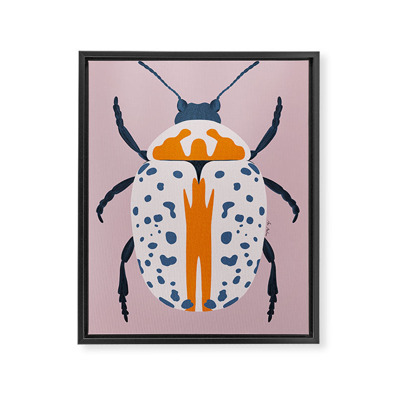 White and blue beetle Framed Canvas Print Gallery Image 8