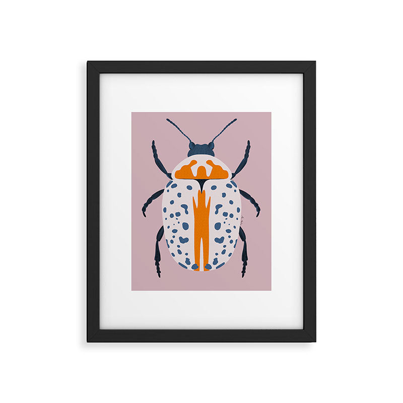 White and blue beetle Framed Art Print Gallery Image 6