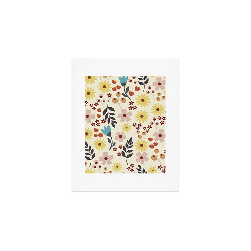 Wild flowers pattern Art Print Gallery Image 1