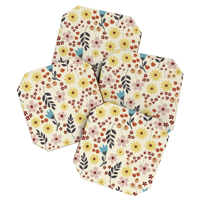 Wild flowers pattern Coaster Gallery Image 1
