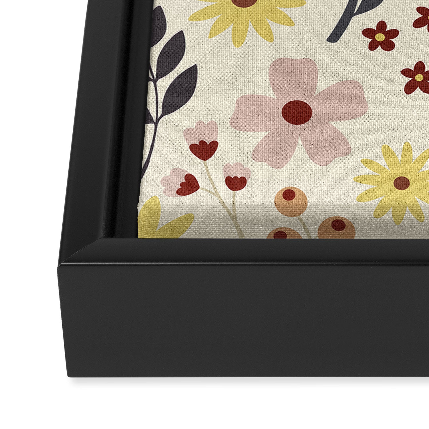 Wild flowers pattern Framed Canvas Print Gallery Image 3