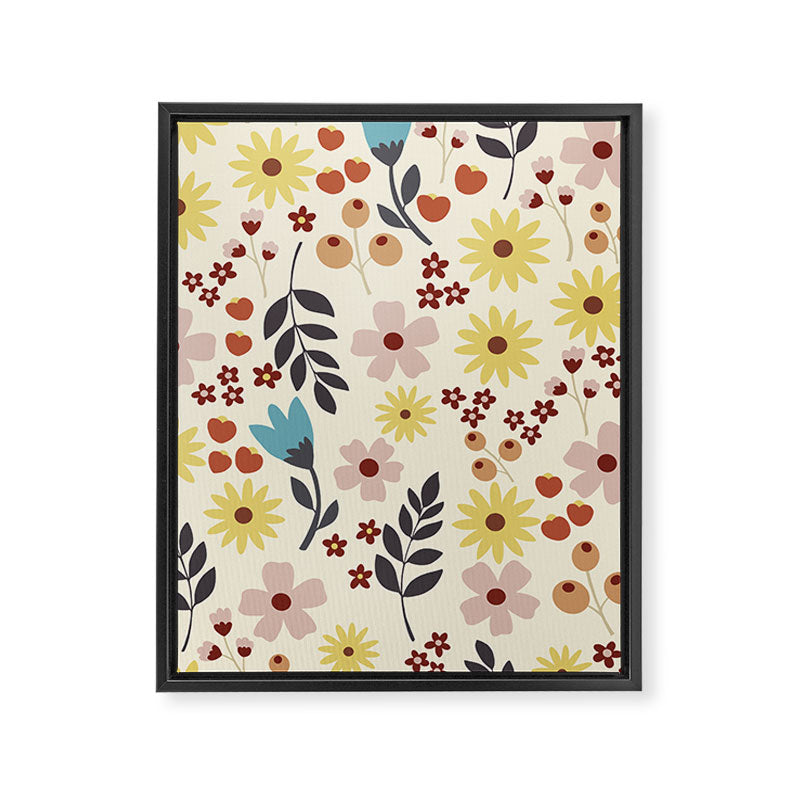 Wild flowers pattern Framed Canvas Print Gallery Image 8