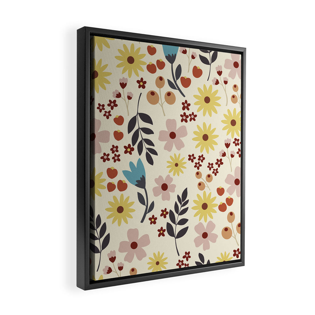 Wild flowers pattern Framed Canvas Print Gallery Image 2