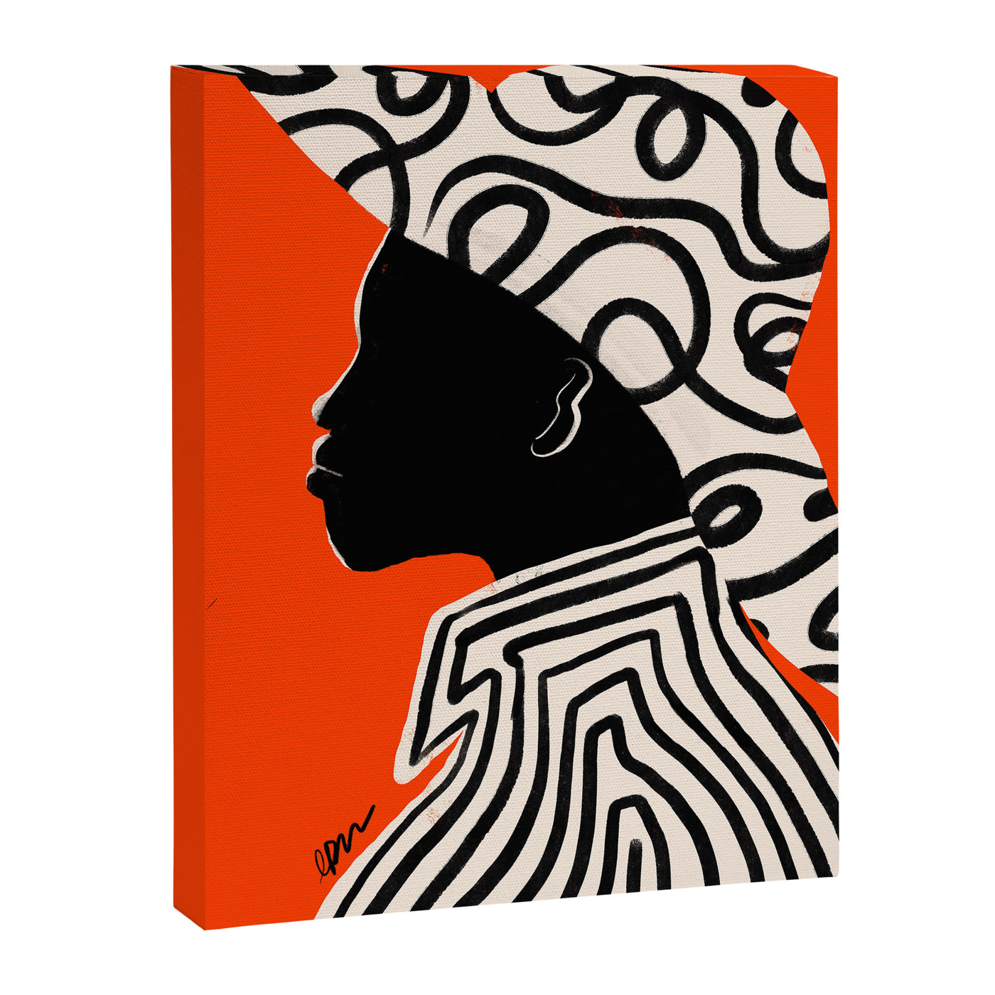 Silhouette of Style of Modern Essence Canvas Print