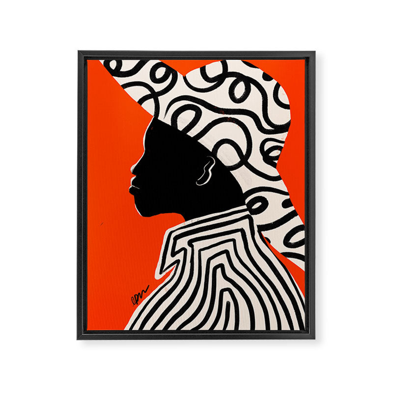 Silhouette of Style of Modern Essence Framed Canvas Print