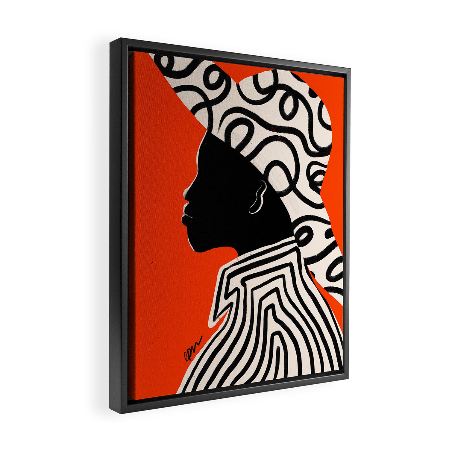 Silhouette of Style of Modern Essence Framed Canvas Print Gallery Image 2
