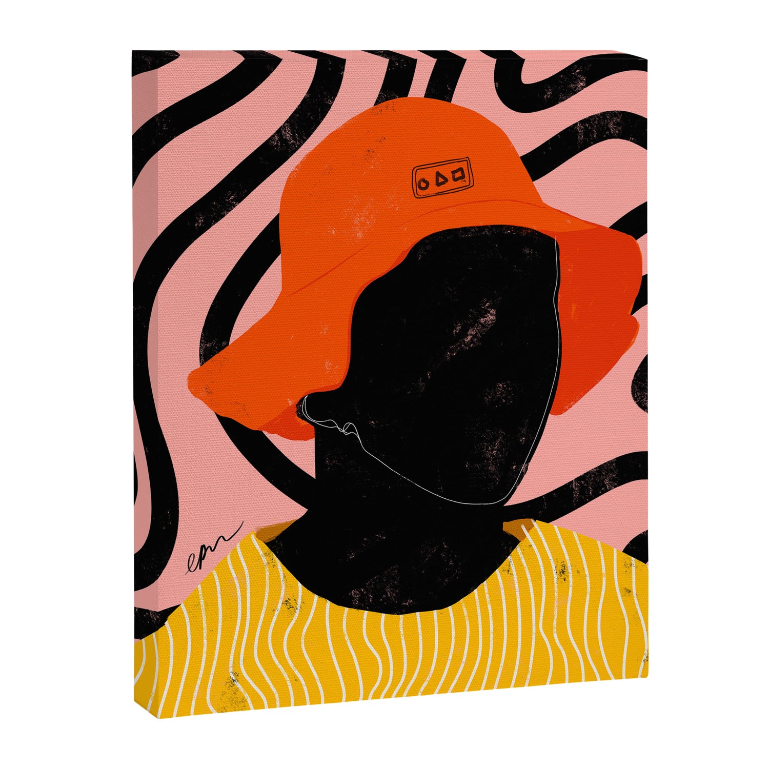 Squirt game with yellow shirt and black and pink background minimal  Canvas Print Gallery Image 6