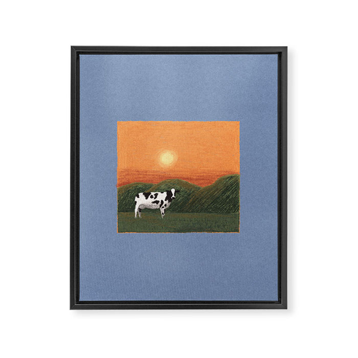 Lonely Cow Framed Canvas Print Gallery Image 1